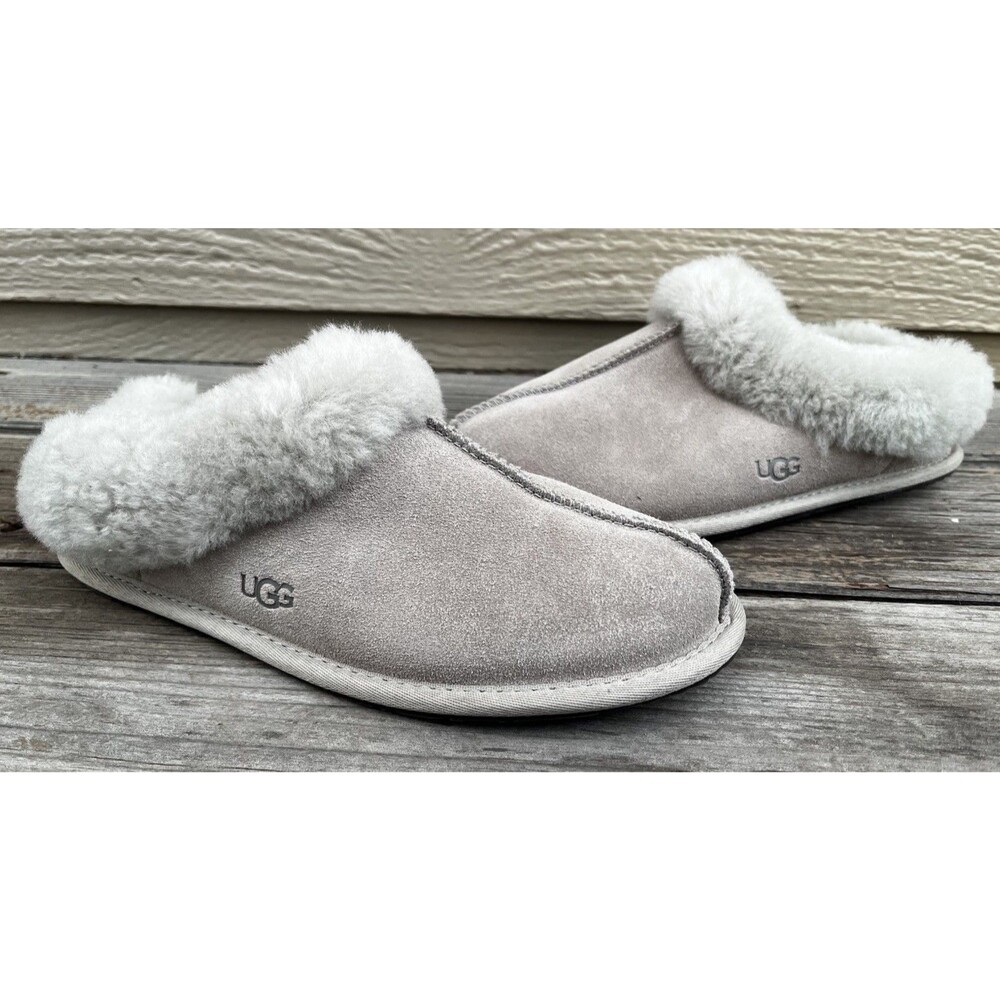 UGG Moraene Women's 8 Suede Sheepskin Slippers Grey 1118981